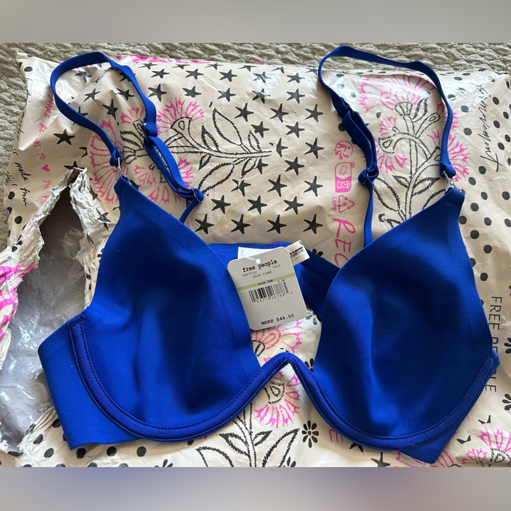 NWT - Free People Intimately Ari Underwire Bra in Blue Flame - 34B